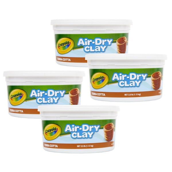 Air-Dry Clay, Terra Cotta, 2.5 lb Tub, PK4